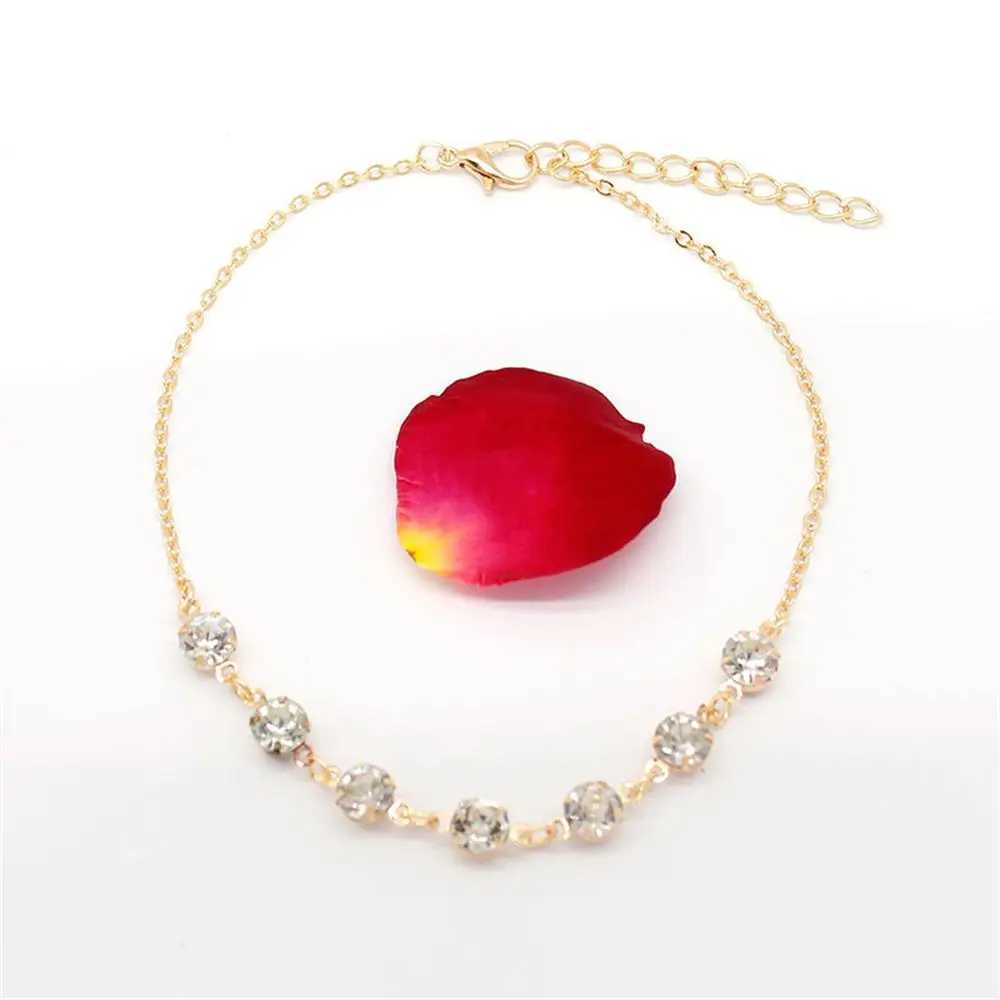 Women Fashion Foot Ankle Crystal Summer Beach Birthday Gift Barefoot Foot Chains Sandal Rhinestone Anklets W250604