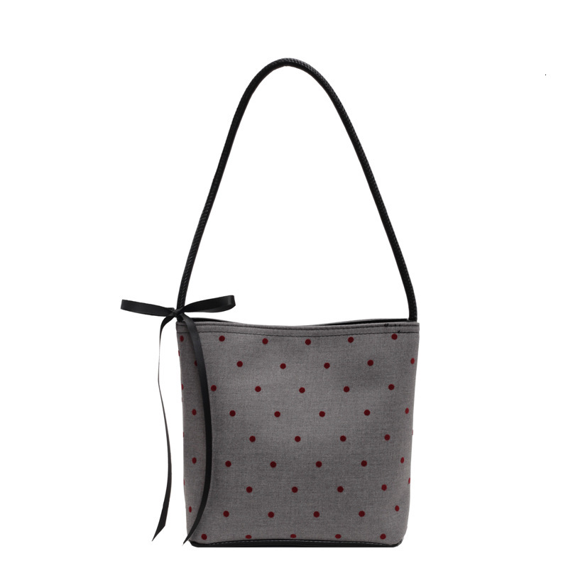 Bow Polka polka dot shoulder bag, large capacity, fashionable, multifunctional commuting handbag, designer shoulder bag