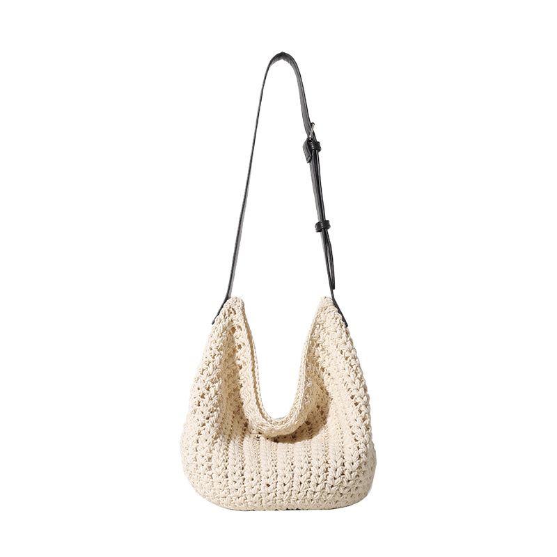 designer Fashion Trendy Forest Style Simple Lazy Wind Woven Tote Bag for Women Casual Commuting Personality Large Capacity Shoulder Bag