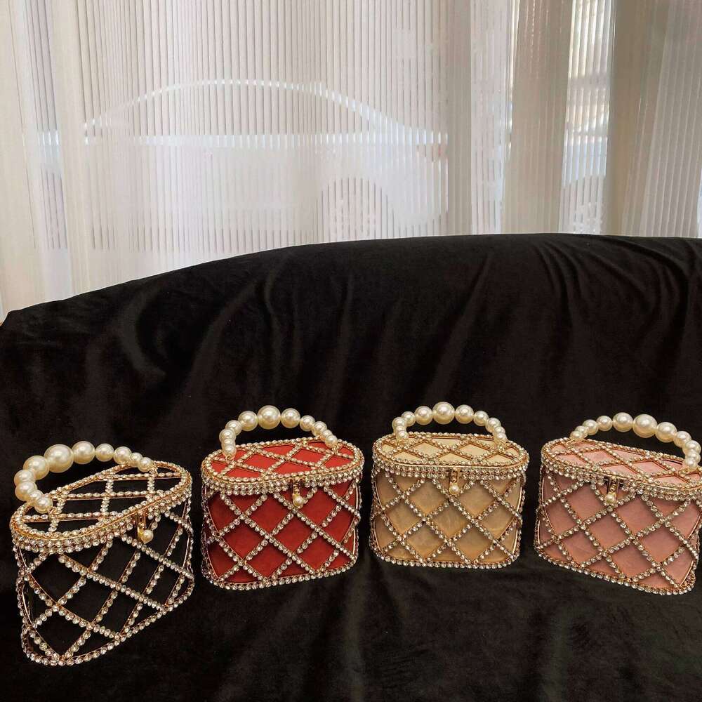 Rhinestone Evening Women Skeleton Dia Purse Shiny Handmade Birdcage Vegetable Basket Clutch For Wedding Bag