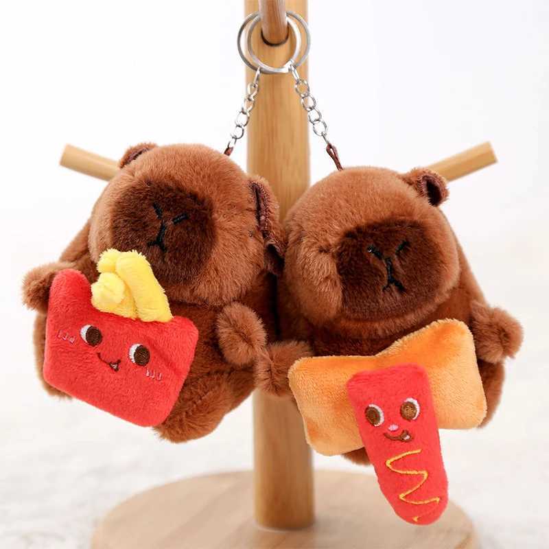 Cartoon Capybara Plush Keychain Pendant Bag Hanging Decoration Accessories Cute Fashion Stuffed Doll Toy Keyring Kids Gift W250604
