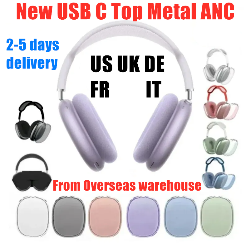 US EU Stock M1 For USB C Air max Pods Bluetooth Earphones Max 2 Smartphone Case Top ANC Knitted Protective Cover Silicone Anti Drop Earphone Acce