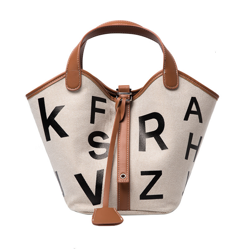 designer Large Capacity Knitted Bag Bucket Simple Letter Literary Tote Bag High Appearance Fashion Handbag Versatile Korean Style