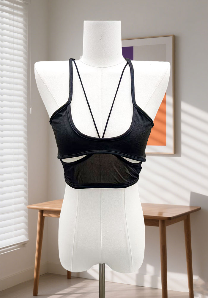 Customisable 2025 New Fashion Spaghetti Straps Cross Back Top Beauty Back Camisole