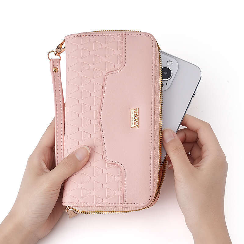 Women's Wallet Long Double Zipper Clutch Multi-Function Phone Coin Purse Card Holder High-End Feel