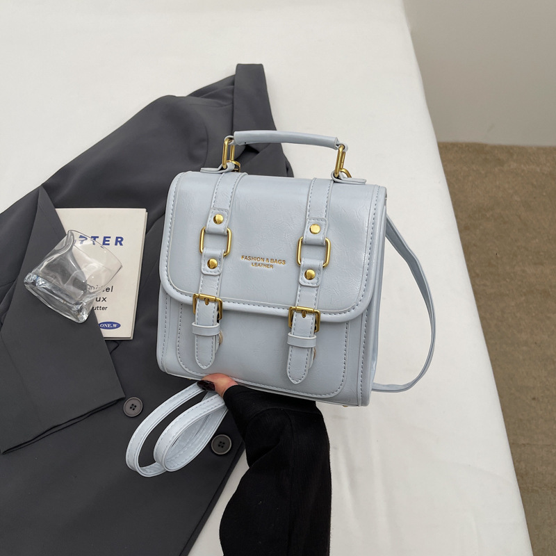 designer Korean Style Sweet Soft Leather Backpack for Women 2025 New Fashionable Handbag High-end Commuter Small Backpack