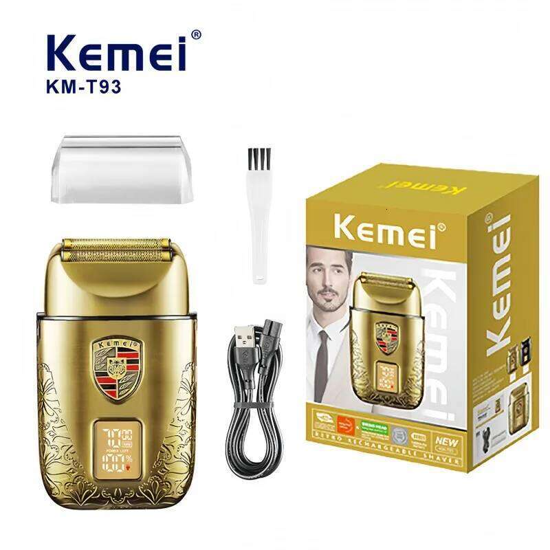 Kemei Km-T93 Portable Men's Electric Shaver, Fast Charging Dry Wet Dual Shaving, Long Endurance Flexible Blade Mesh