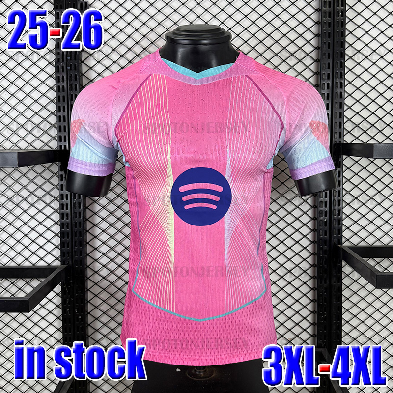 Barcalona Soccer Jersey 25 26 Pink Special Pre Match LAMINE YAMAL OLM b a r c e l o n a soccer jersey GAVI camiseta de futbol PEDRI barcalona football shirt kids coldplay
