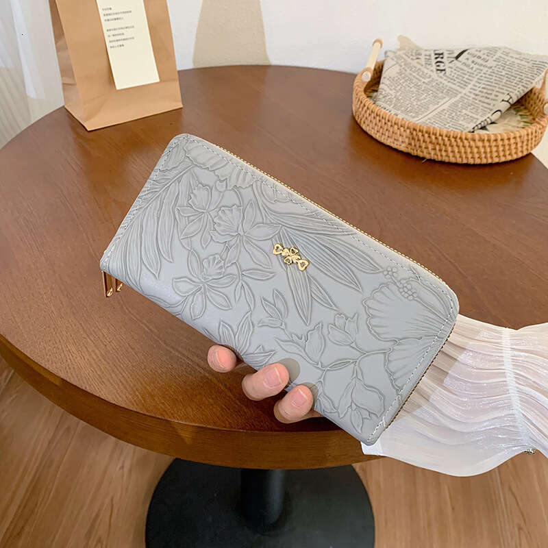 Women's INS Style Small High-end Long Wallet Coin Purse Zipper Clutch