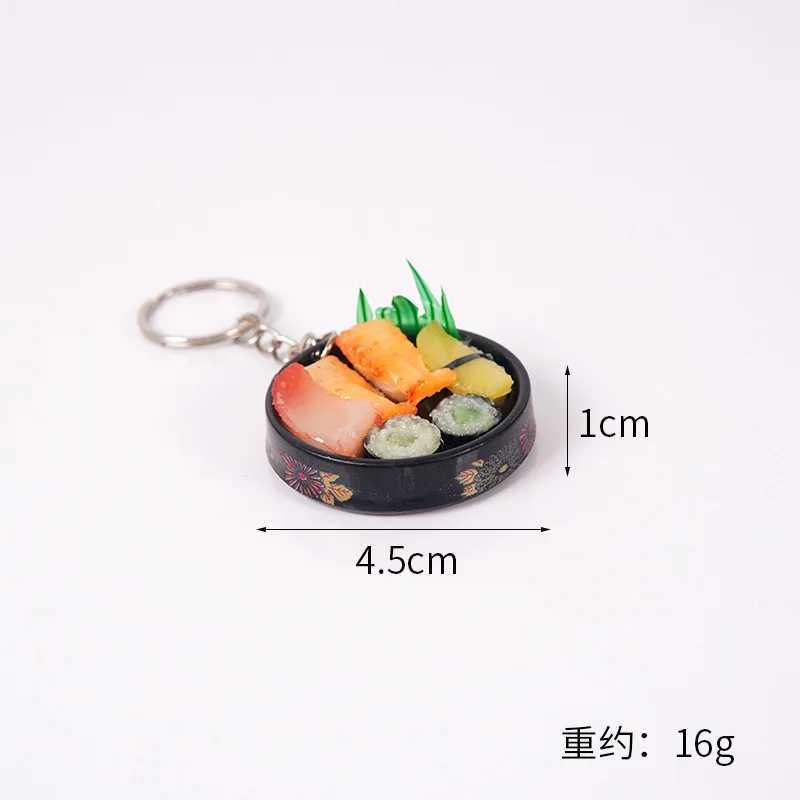 Simulation Food Keychain Pendant Funny Gift Lunch Box Sashimi Toys Party Couple Car Bag Key Rings W250604