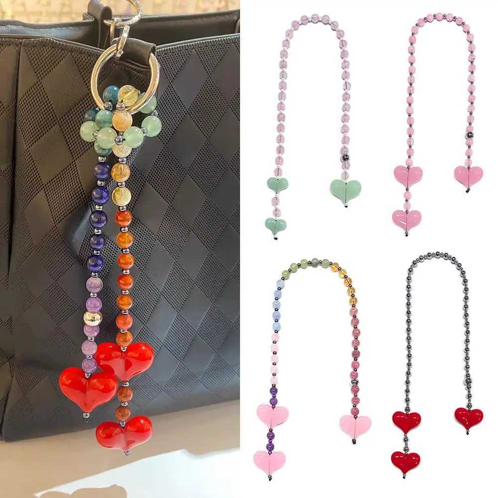 Big Red Love Heart Womens Bag Charms Y2K Bag Packaging Accessories Fashion Lady Jewelry Keychain Beads Chain For Key Bags W250604