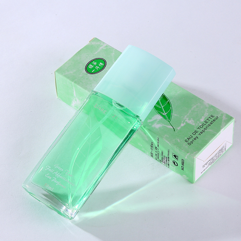 Green tea, a piece of love, male and female perfume, lasting and fresh, student white-collar small green bottle, encounter light fragrant tea, perfume