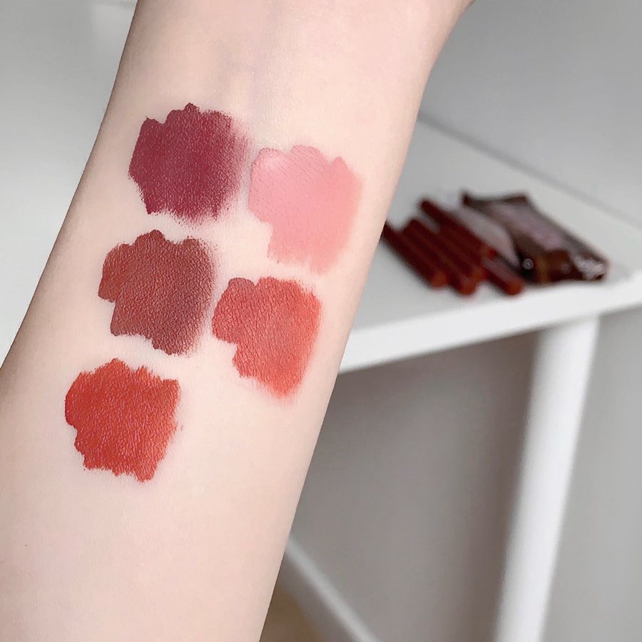 5pcs Chocolate Lip Glaze Set Matte Velvet Long Lasting Liquid Lipstick for Everyday Lip Gloss DH1005