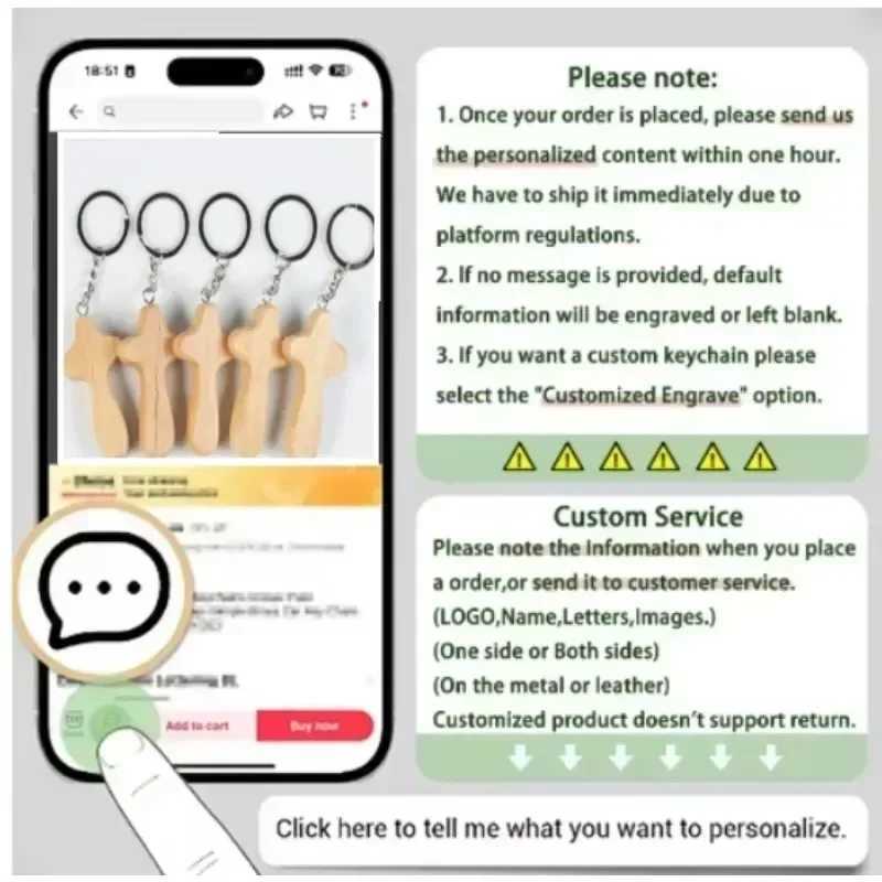 Personalized Wooden Cross Keychain Custom Pendant for Men Women Easter Gift Car Bag Key Ring Easter-themed Decoration W250604