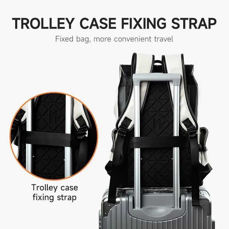 High Quality Leather Backpack Men Business Laptop Backpack 15.6inch Casual Travel Waterproof Backpack Mochilas For Teenagers W250603