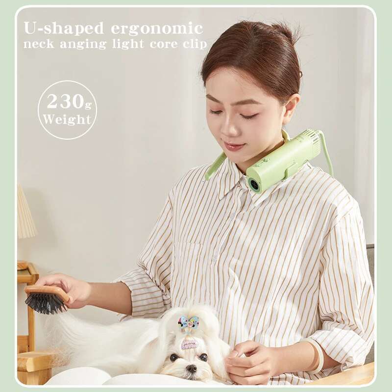 High-Power Negative Ion Pet Hair Dryer Silent With Beauty Bristles Quick Blow Hanging Neck Design Portable Universal For Dog