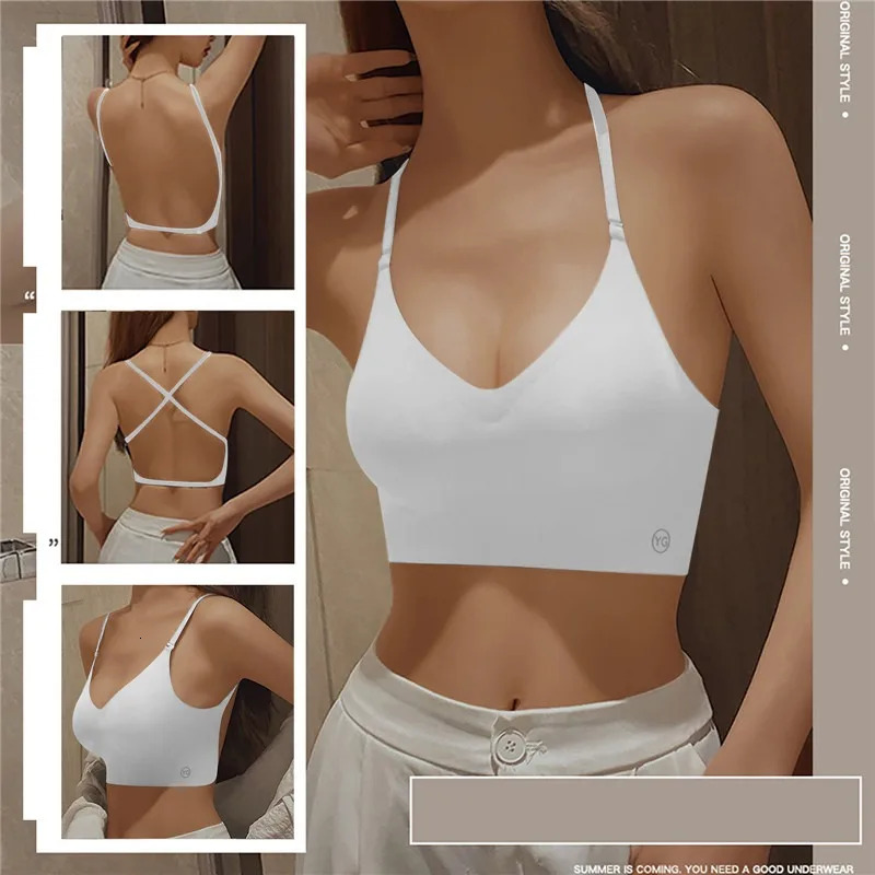 Summer Woman Invisible Push Up Bra Backless Women Bras Low Cut Sexy Plunge Brassiere Open Back Underwear Seamless Lingerie 250604