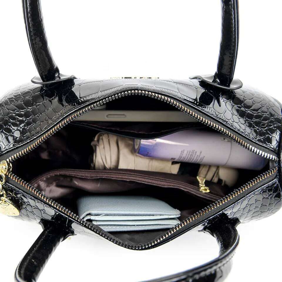 2025 New Patent Leather Handbag Fashion Shoulder Tote Crossbody High Quality Daily Commuter Bag Women Sac A Main