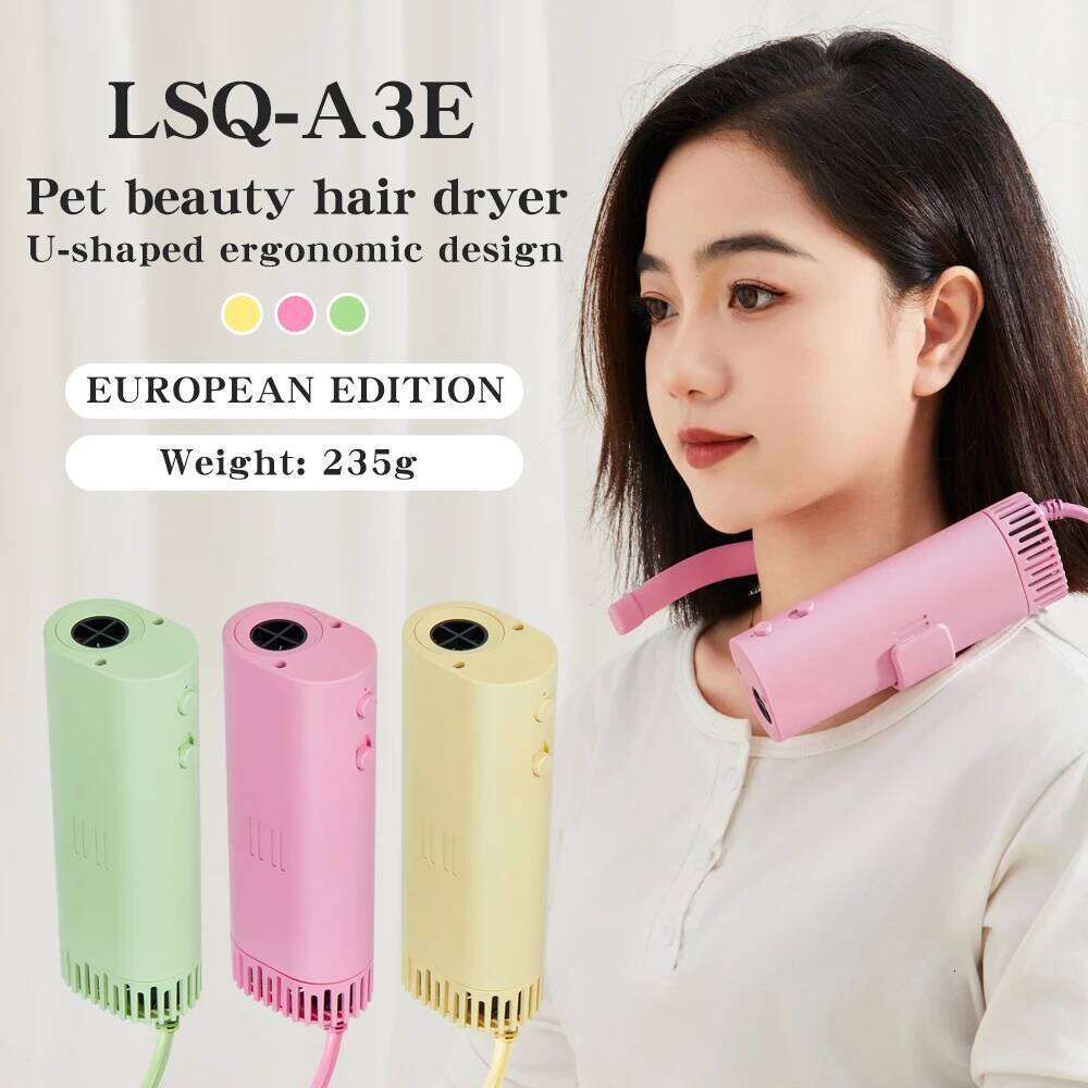 High-Power Negative Ion Pet Hair Dryer Silent With Beauty Bristles Quick Blow Hanging Neck Design Portable Universal For Dog