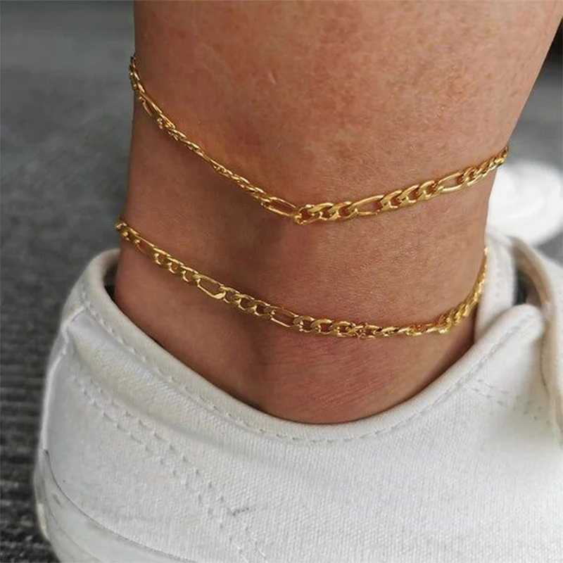 Anti Allergy Stainless Steel Women Snake Chain Anklets Summer Ocean Beach Ankle Foot Leg Bracelet Mother Daughter Gift Jewelry W250604