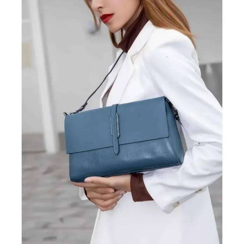 New Arliwwi Designer Real Cow Leather Lady's Flap Messenger Bags Soft Genuine Cowhide Functional Shoulder Handbags