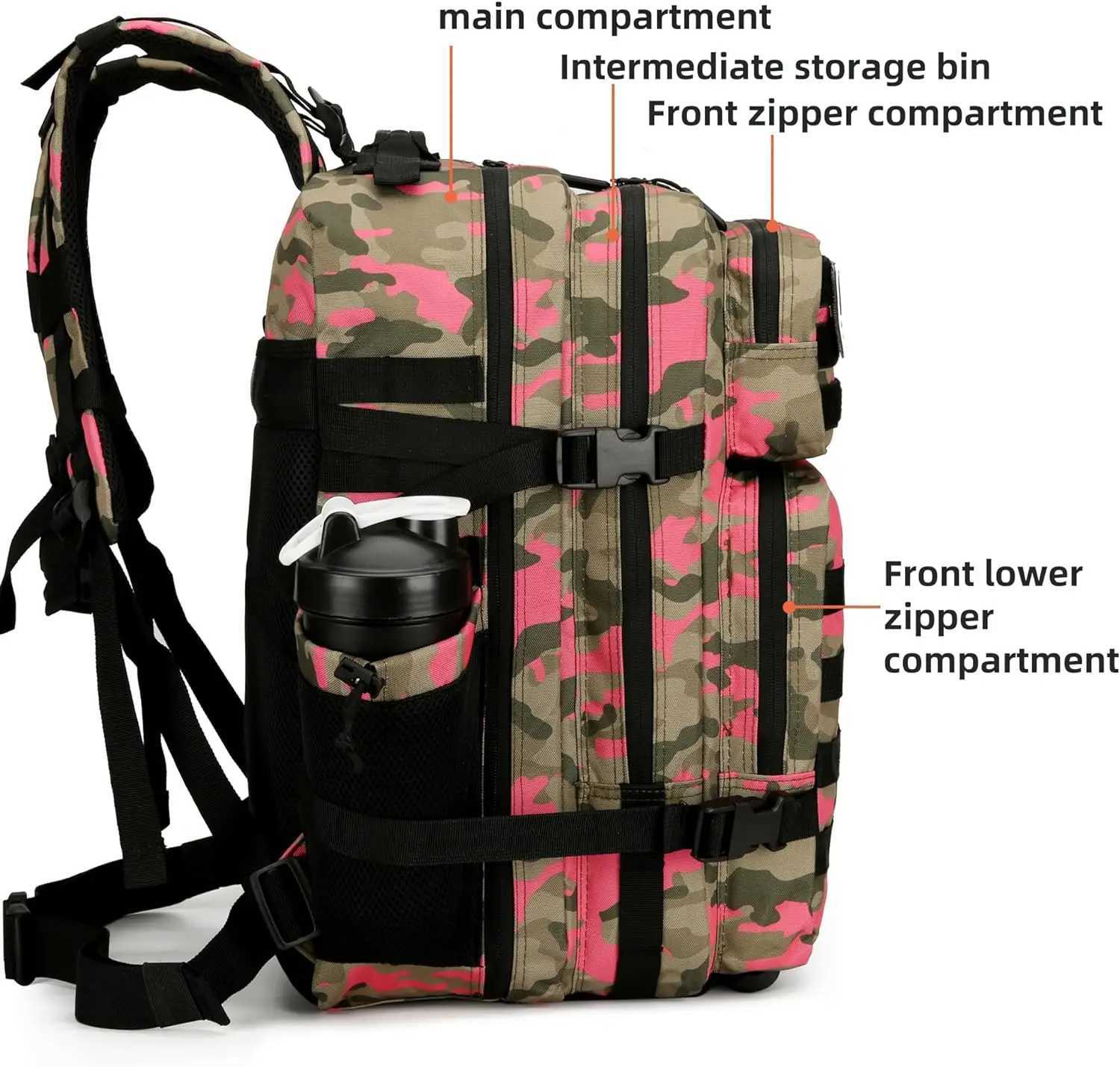 20L 45L Tactical Backpack 3P Bag Assault Outdoor Backpack Waterproof Climbing Rucksack Camping Hiking Mochila Hunting Sports W250603