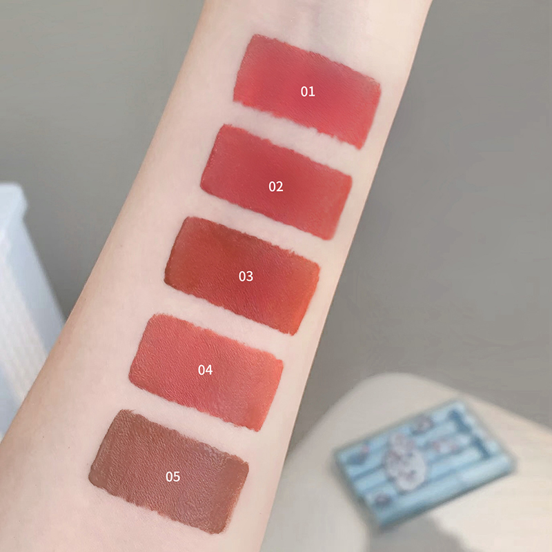 5pcs Milk Bunny Waterproof Collection Lip Gloss, Vibrant, Smooth Liquid Lipsticks, Cartoon Milk Bunny Print Design, a perfect gift for her, friends or