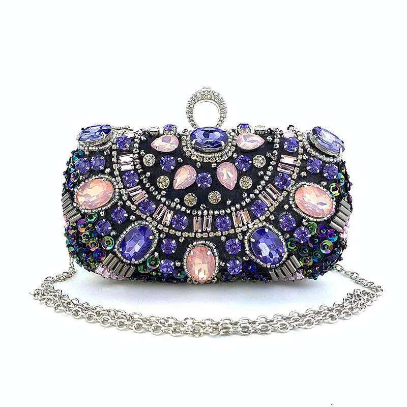 Bohemia Beading Evening Bag Contrast Colors Summer Hand Bags Wedding Bridal Party Clutch Purse Pochette Femme