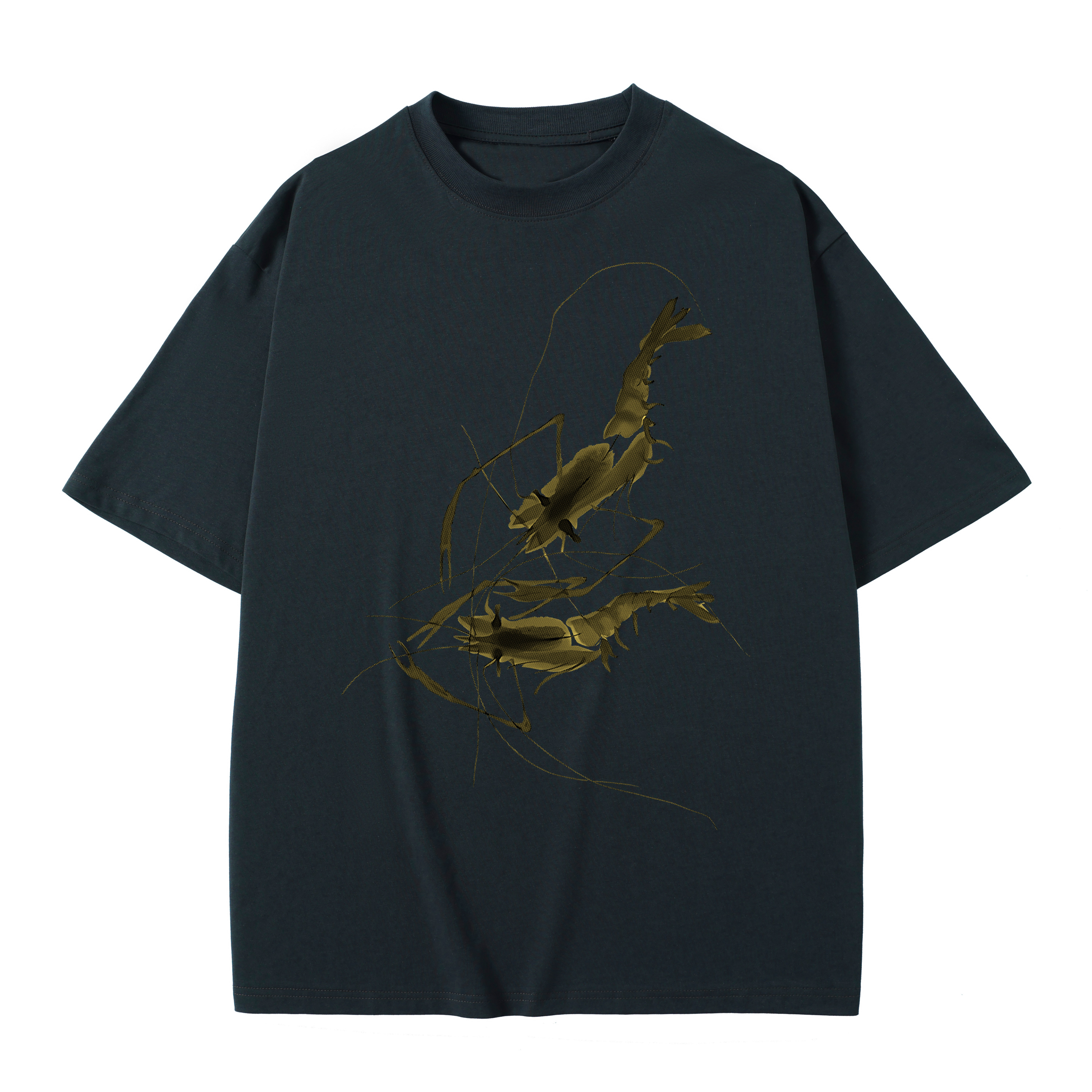 T-shirt men's top designer cotton T-shirt Silver the golden crayfish short sleeved clothing high-quality fashionable T-shirt BROADTRUE