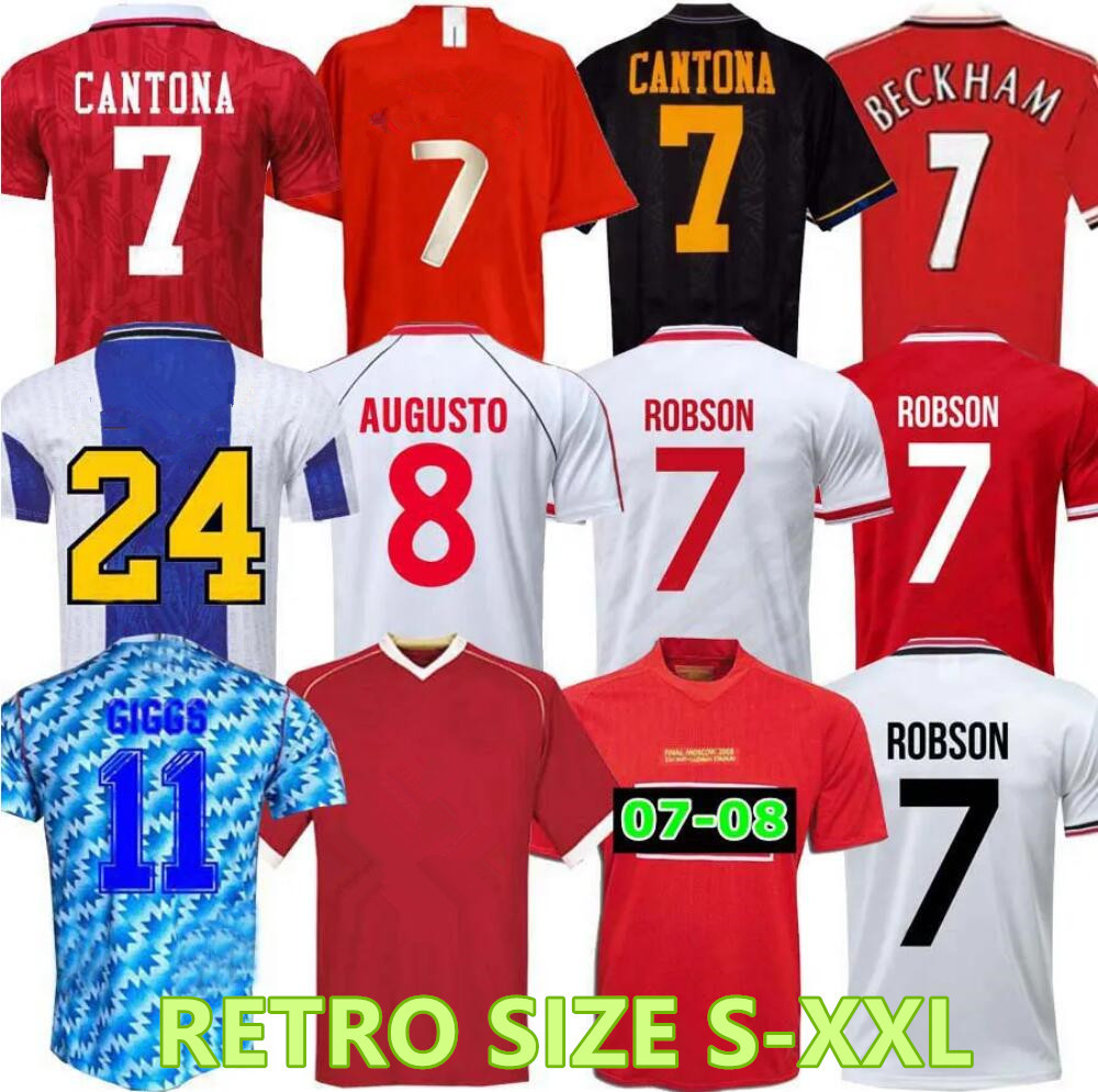 92 93 CANTONA GIGGS KEANE Mainoo Mens RETRO Short sleeve United Soccer Jerseys 1998 1999 SOLSKJAER SCHOLES RONALDO FERDINAND ROONEY CHICHARITO