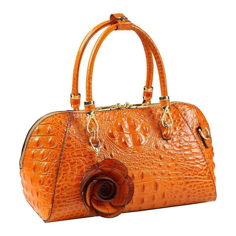 Brand Genuine Leather Women Crocodile Pattern Women's Handbag Fashion Tassel Shoulder Messenger Bag Portable Pillow Bags