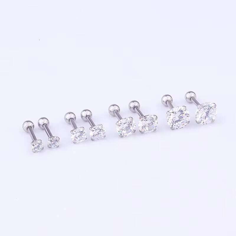 DHcollections Rhinestone Ear Studs Earrings for Women/Men Tragus Cartilage Standard Lobe Piercing Jewelry Gift