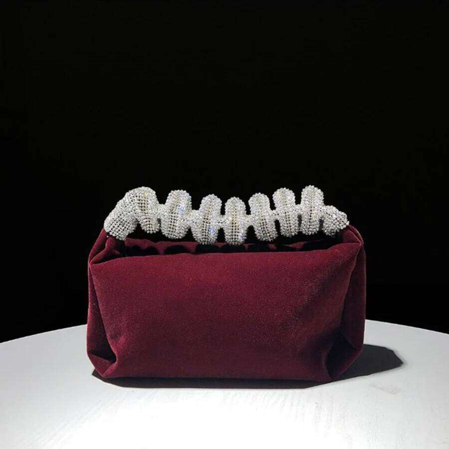 Women's Glitter Party Dinner Bag Dia Bridal Wedding Daily Clutches Veet Female Handbags Rhinestone Banquet Evening Purse