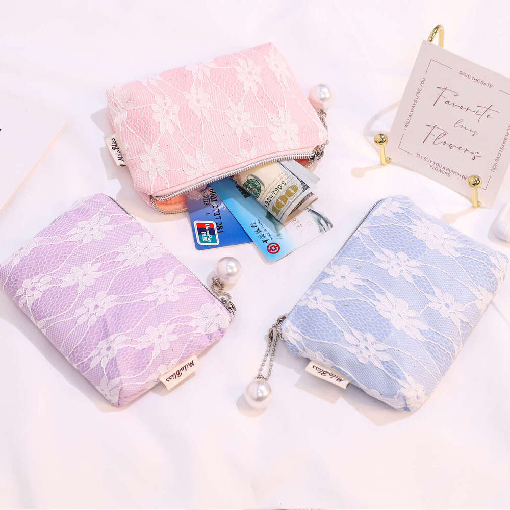New Hot-Selling Jacquard Lace Pearl Cute Coin Purse High-End Small Mini Storage Bag