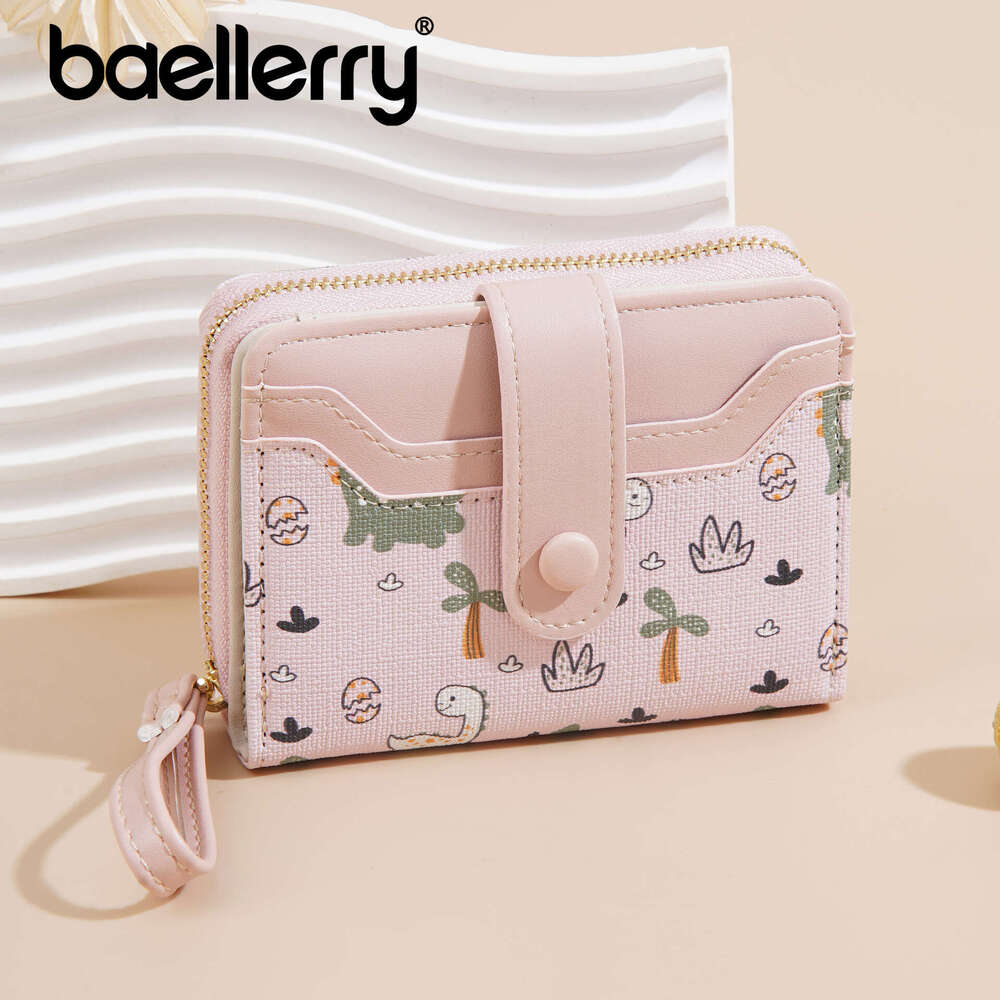 New Baellerry for Women Cartoon Print Short Multi-Card Slot Zipper Wallet High-End Coin Purse
