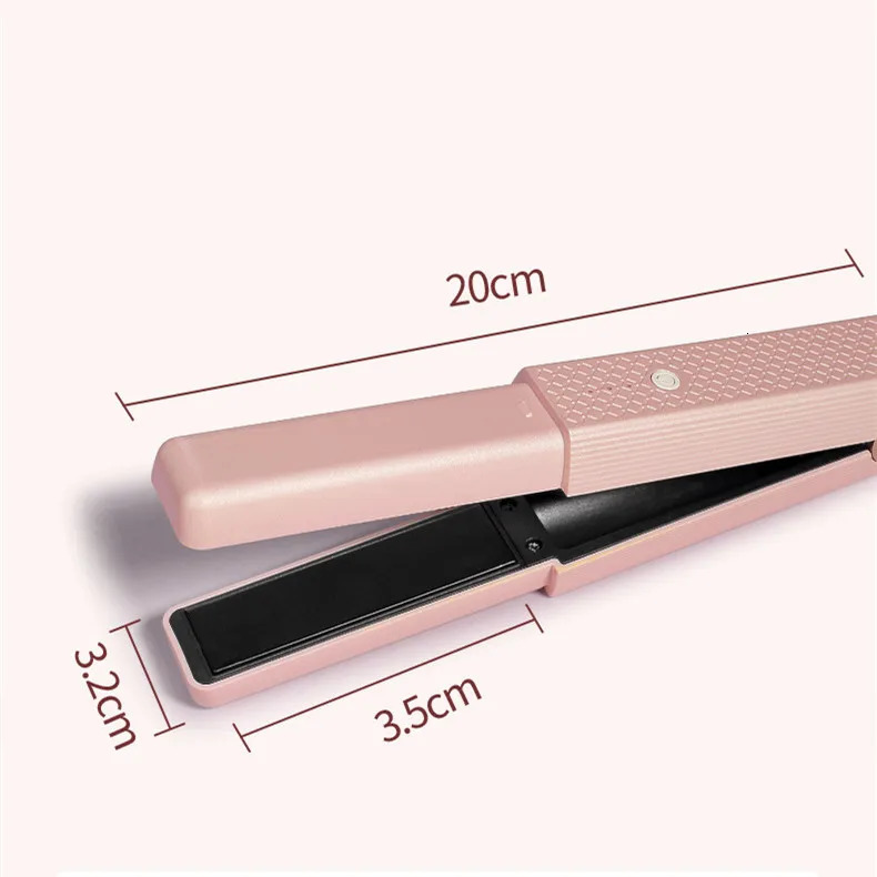 2-in-1 Cordless Usb Mini Hair Curler Portable Straightener Tourmaline Iron Heating Curling Straight Dual-purpose for Women 250529
