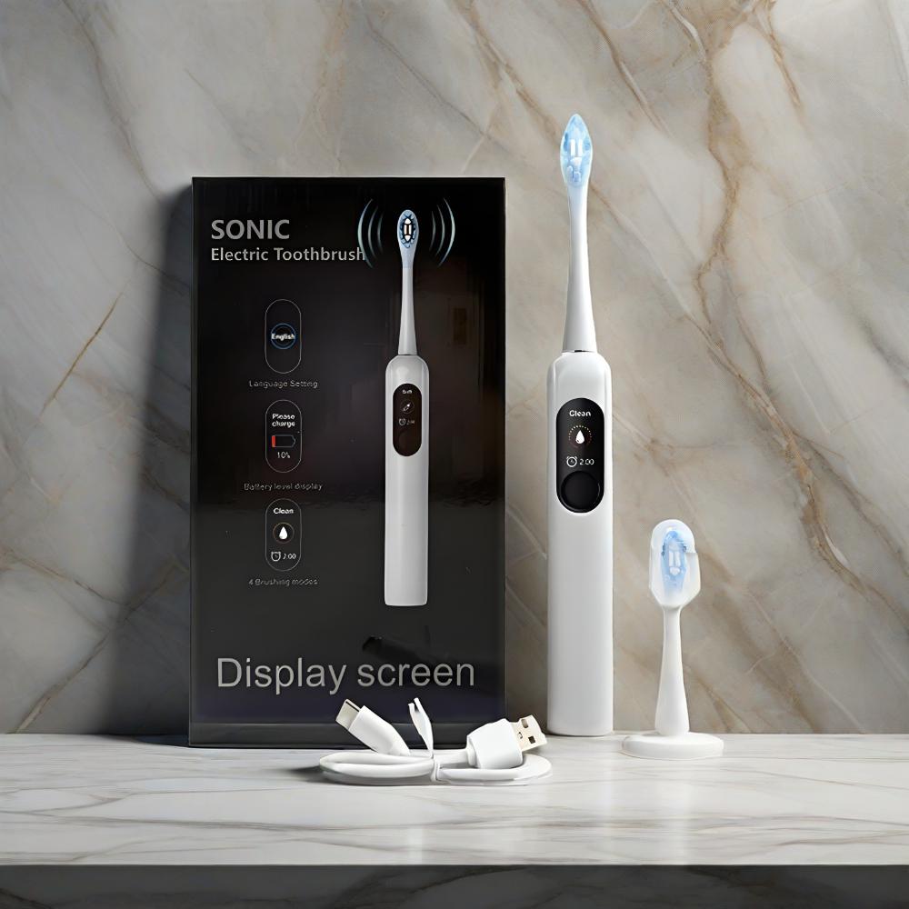 Smart LED Screen Electric Toothbrush Waterproof Rechargeable Oral Care Ultrasonic Toothbrush