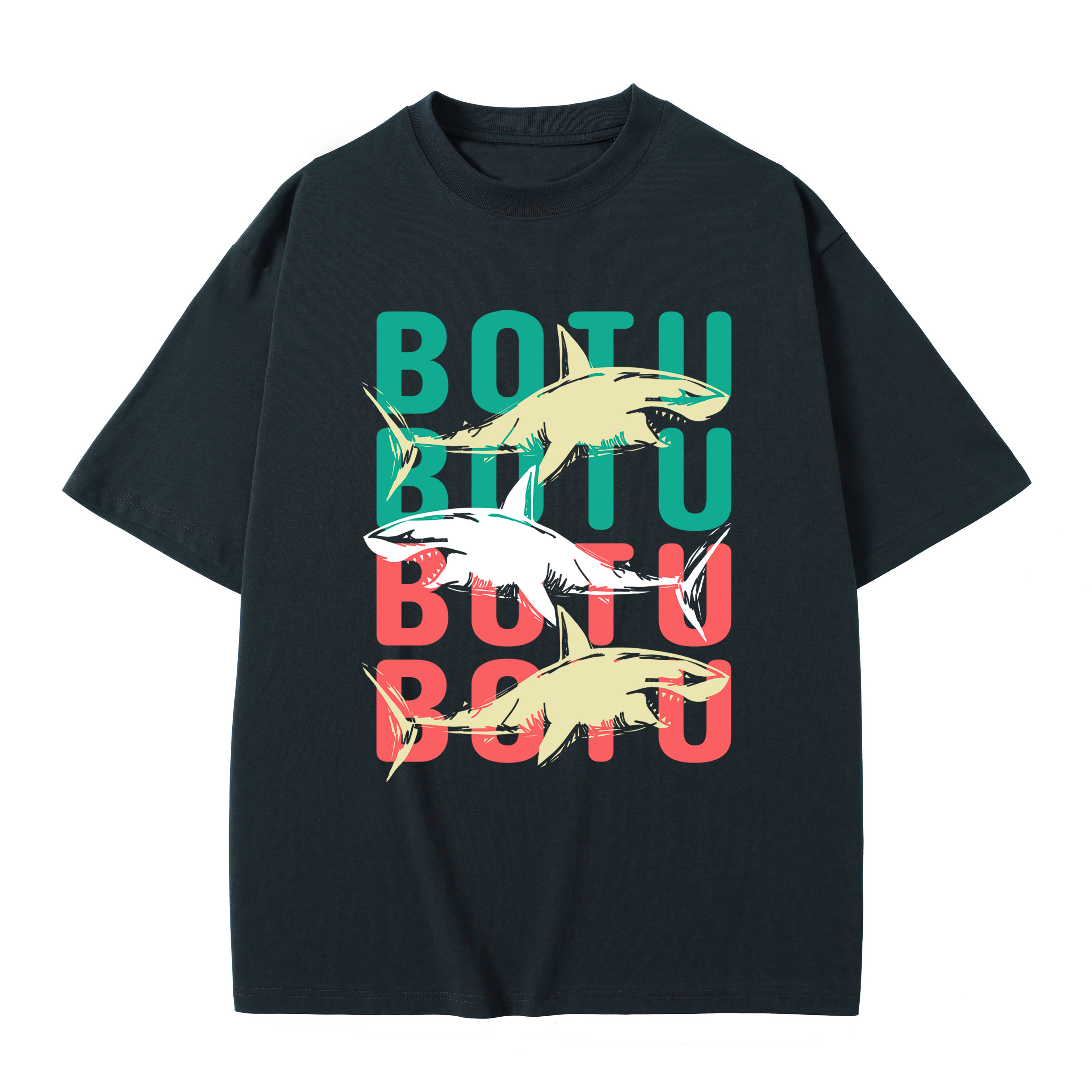 T-shirt men's top designer cotton T-shirt the Great White short sleeved clothing high-quality fashionable T-shirt BROADTRUE