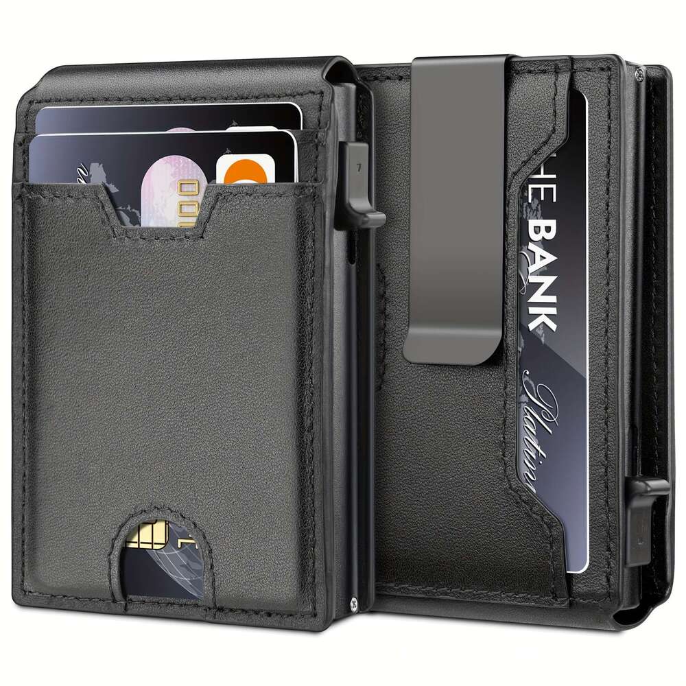 Carbon Fiber Leather Multi-Card Slot Short USD Clip Anti-Theft 80% off Men's Wallet