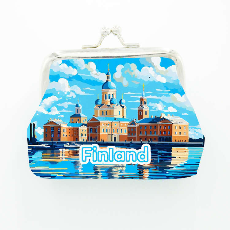 Finland Printed Purse for Women, Key and Coin Holder, Children's Mini Clutch