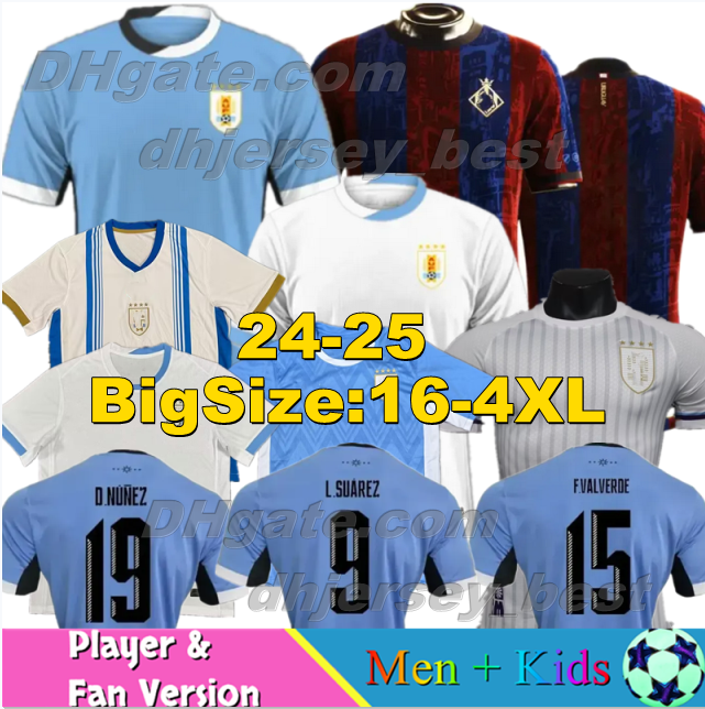 S-4XL Uruguay 2025 2026 L.SUAREZ Vintage soccer jersey National Team Football Shirts M.UGARTE F.VALVERDE 24 25 26 Home Away mens kids Kit Trikot G.DE ARRASCAETA Retro 2010