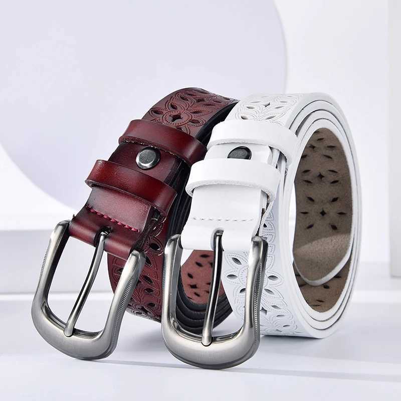 New Fashion Hollow Pattern Belt Ladies Trendy Waistband Genuine Woman Belt Classic Pin Buckle Imitation Leather Strap Skirt W250604