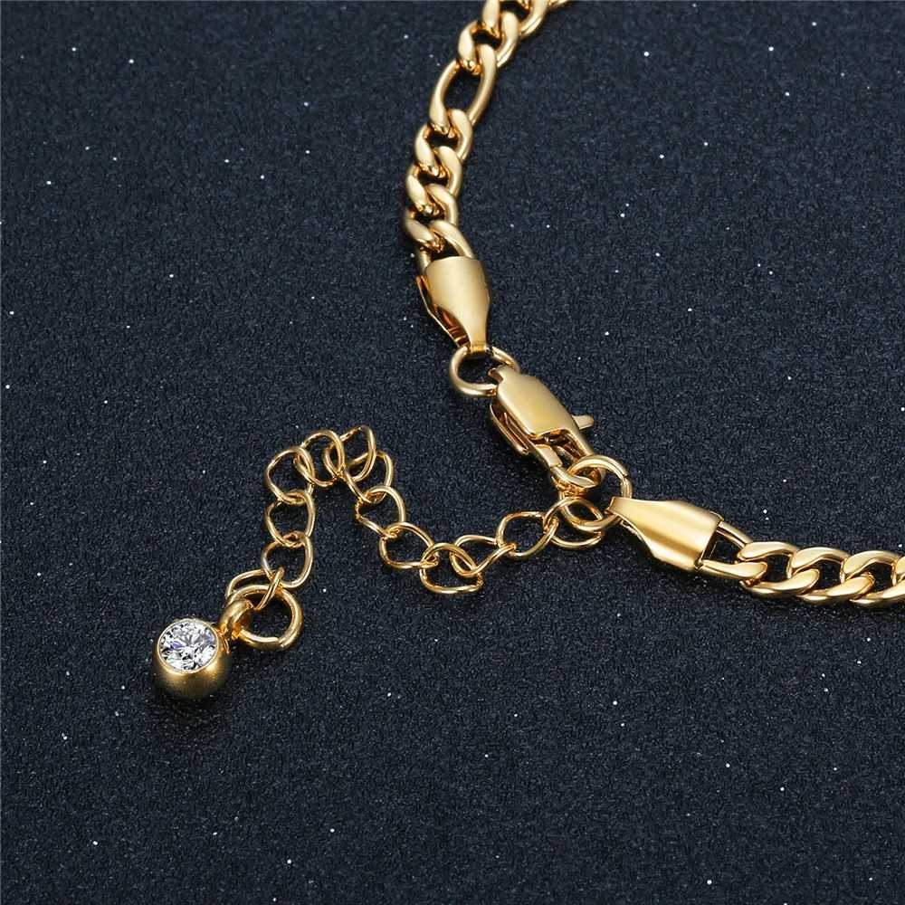 Anklets For Women Gold Color Stainless Steel Figaro Link Ankle Bracelets Summer 2025 Womens Fashion Leg Chain Beach Foot Jewelry W250604