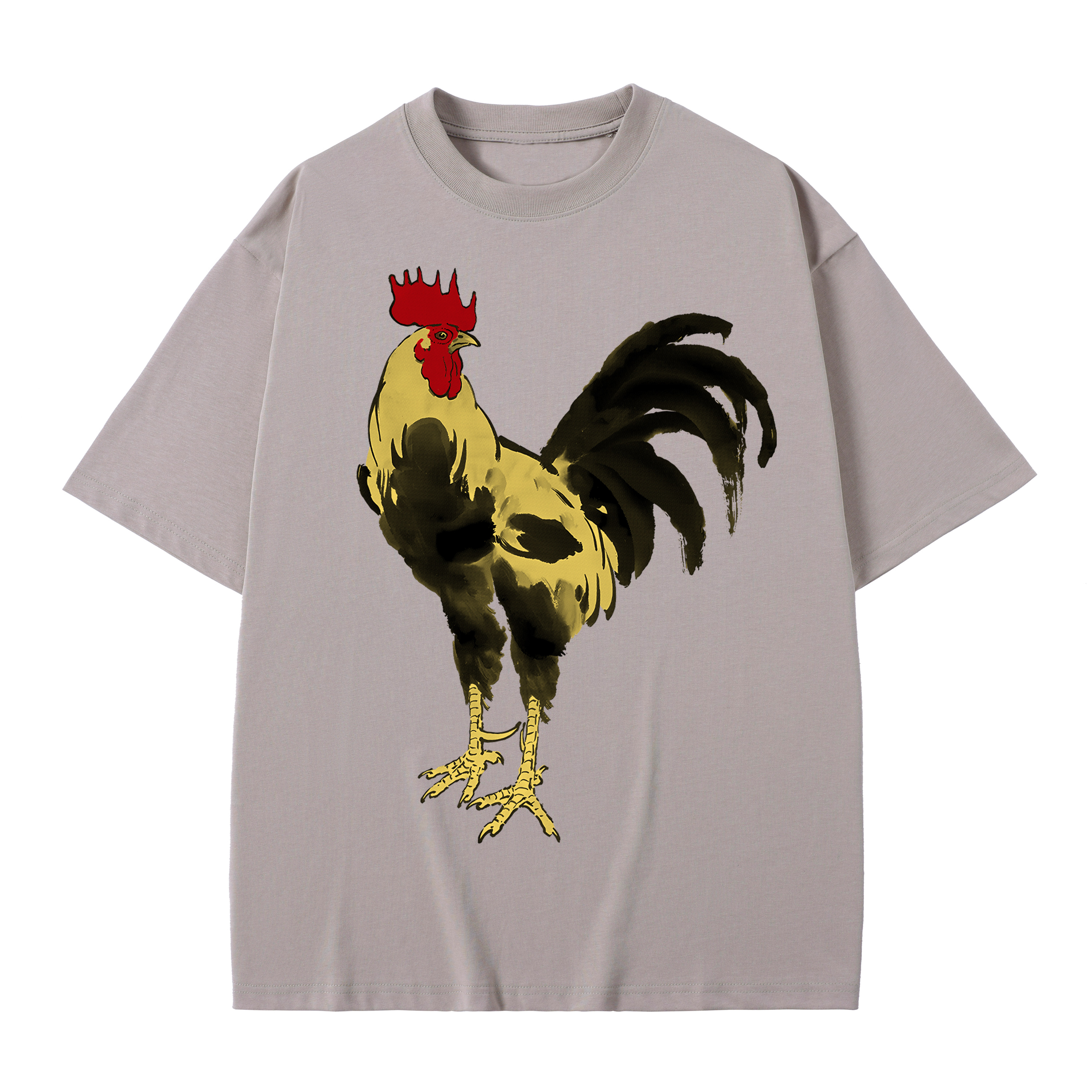 T-shirt men's top designer cotton T-shirt Silver the golden rooster short sleeved clothing high-quality fashionable T-shirt BROADTRUE