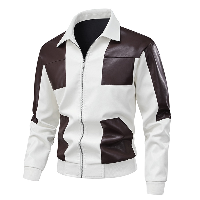 Leather jacket, new American retro spring and autumn motorcycle workwear jacket, casual