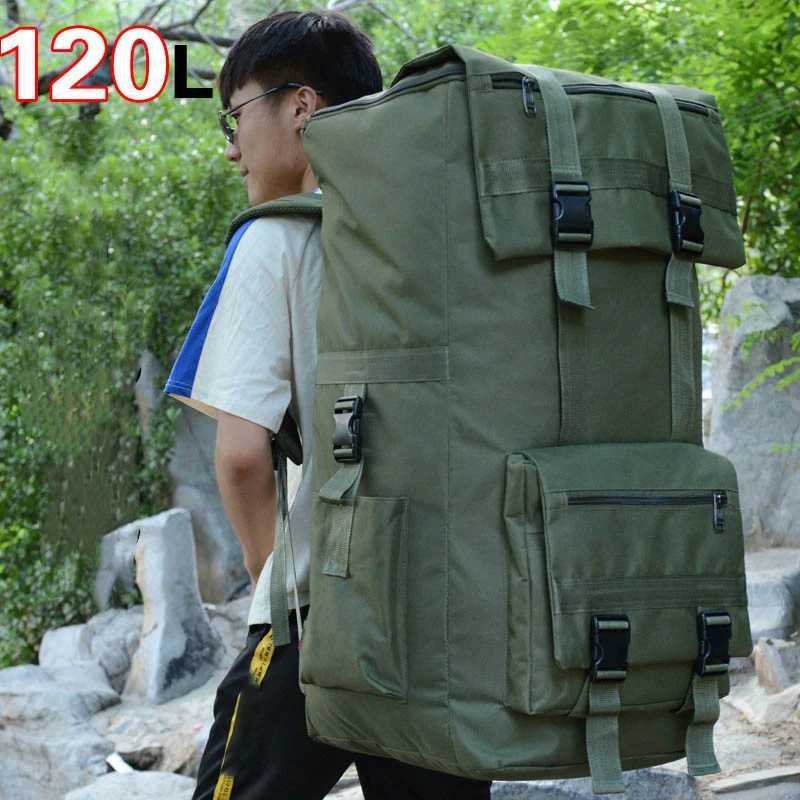 120L Men Hiking Bag Camping Backpack Large Outdoor Climbing Trekking Travel Tactical Bags Luggage Bag Shoulder W250603