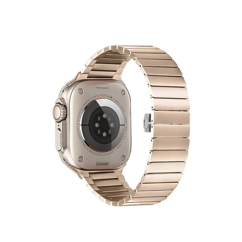 Stainless Steel Link Bracelet Compatible with Apple Watch Ultra 2 Band 49mm 46mm 45mm Armband Metal Strap for iWatch Series 10 8 7 6 5 4 SE 41 38mm fr