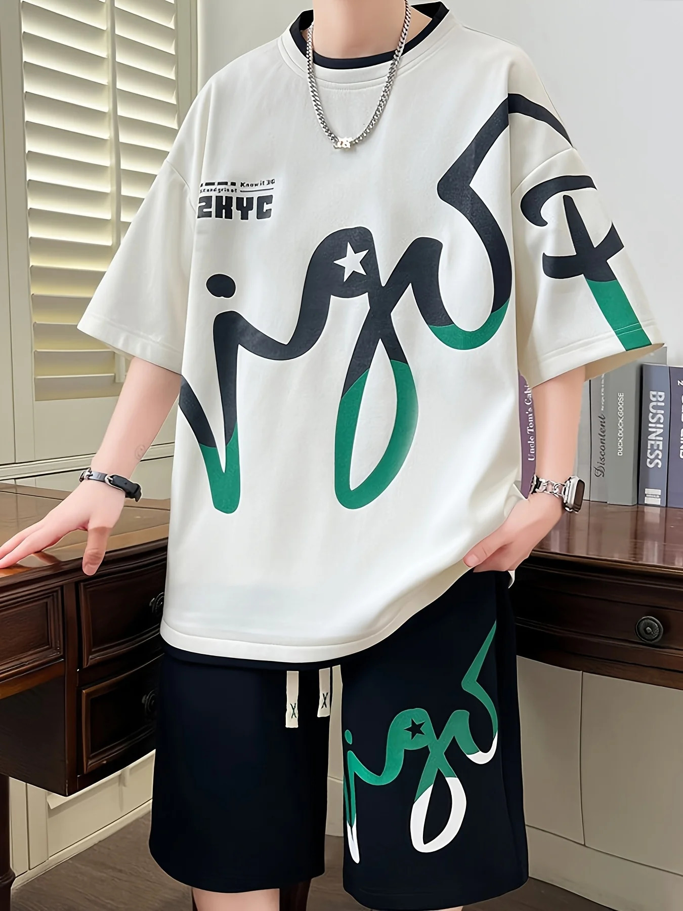 2025 Summer Mens Set Korean fashion two-piece sportswear for men trendy mens clothing jogging set T-shirt shorts set po 250604