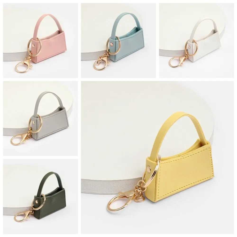 Mini Keychain Cute Small Curved Bag Candy Color Keyring Creative Kawaii Car Decoration M250604