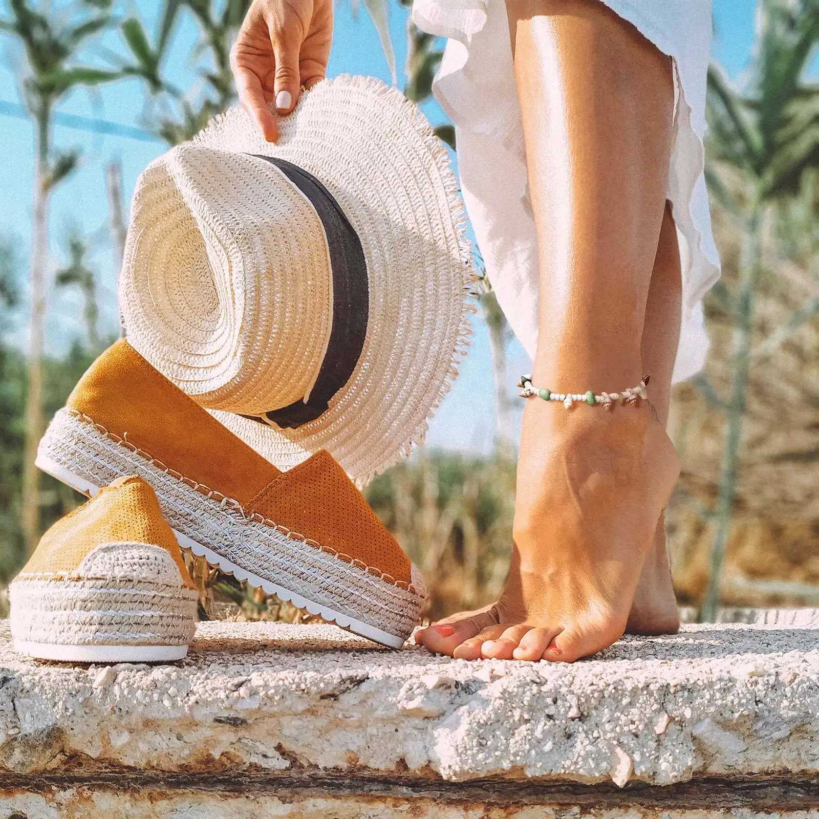 Vnox Bohemian Conch Shell Beads Foot Bracelet For Women Girls Summer Beach Adjustable Anklet Friendship Jewelry Gift To Friend W250604